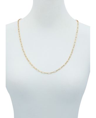 Gold-Tone Paper Clip Chain Link Necklace
