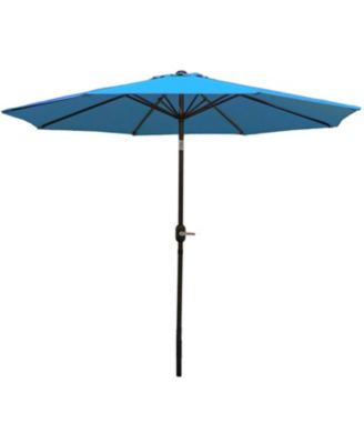 Outdoor Aluminum Patio Table Umbrella with Polyester Canopy and Push Button Tilt and Crank