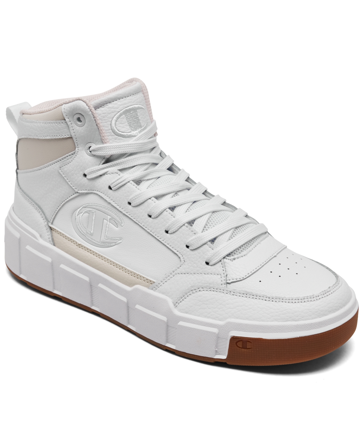 Champion Men's Drome Ventor Hi Casual Sneakers From Finish Line In White/beige/gum