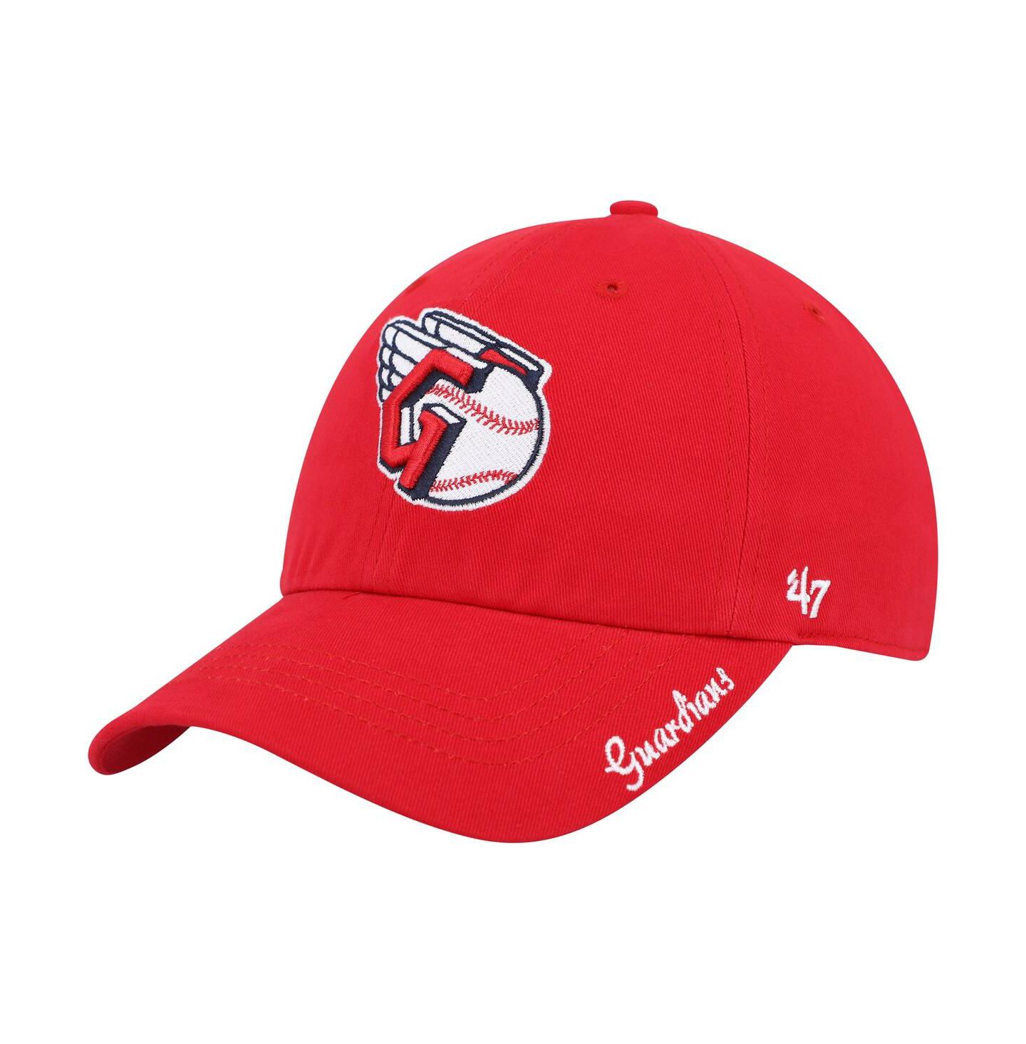 Женская кепка '47 Brand Red Cleveland Guardians Team Miata Clean Up Adjustable Hat — фото 1