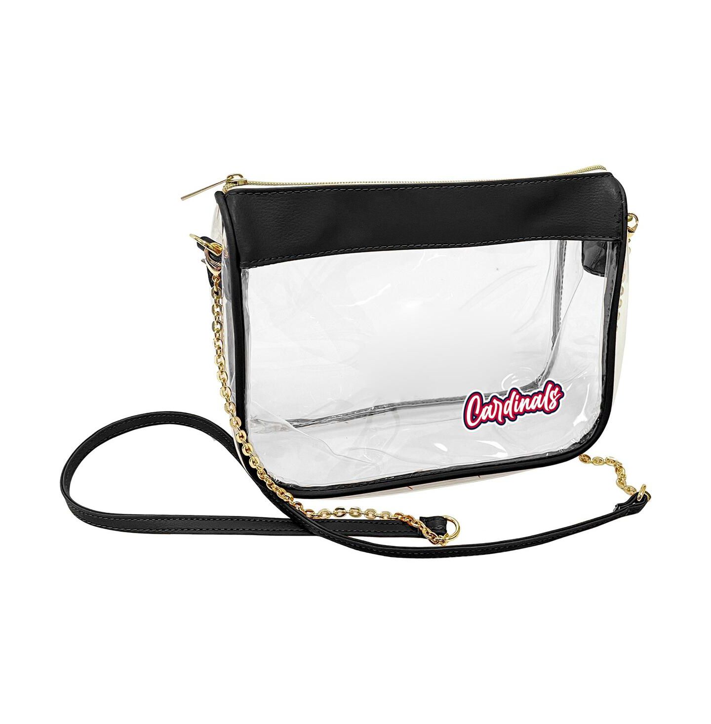 Женская сумка Logo Brands St. Louis Cardinals Hype Stadium Crossbody Clear — фото 1