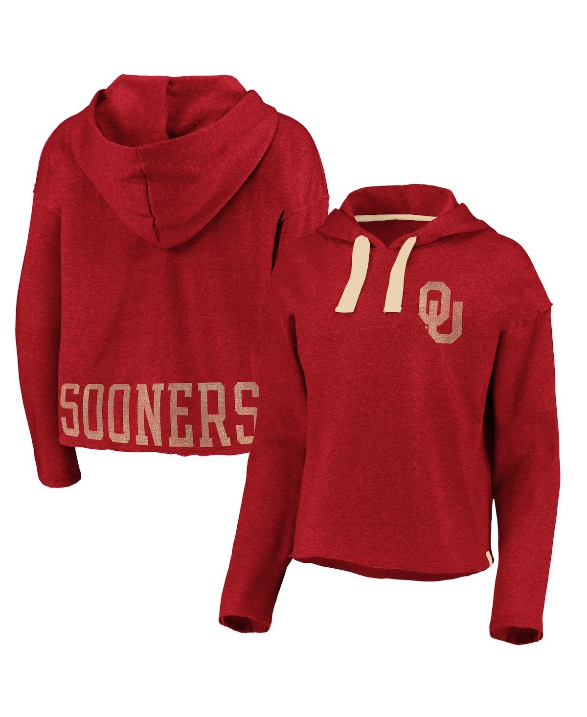 Fanatics Branded Crimson Oklahoma Sooners True Classics Cropped Pullover Hoodie In Crimson