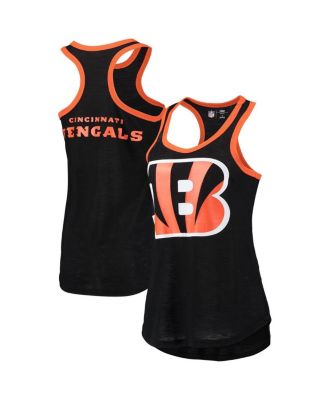 Women's Black Cincinnati Bengals Tater Burnout Tank Top