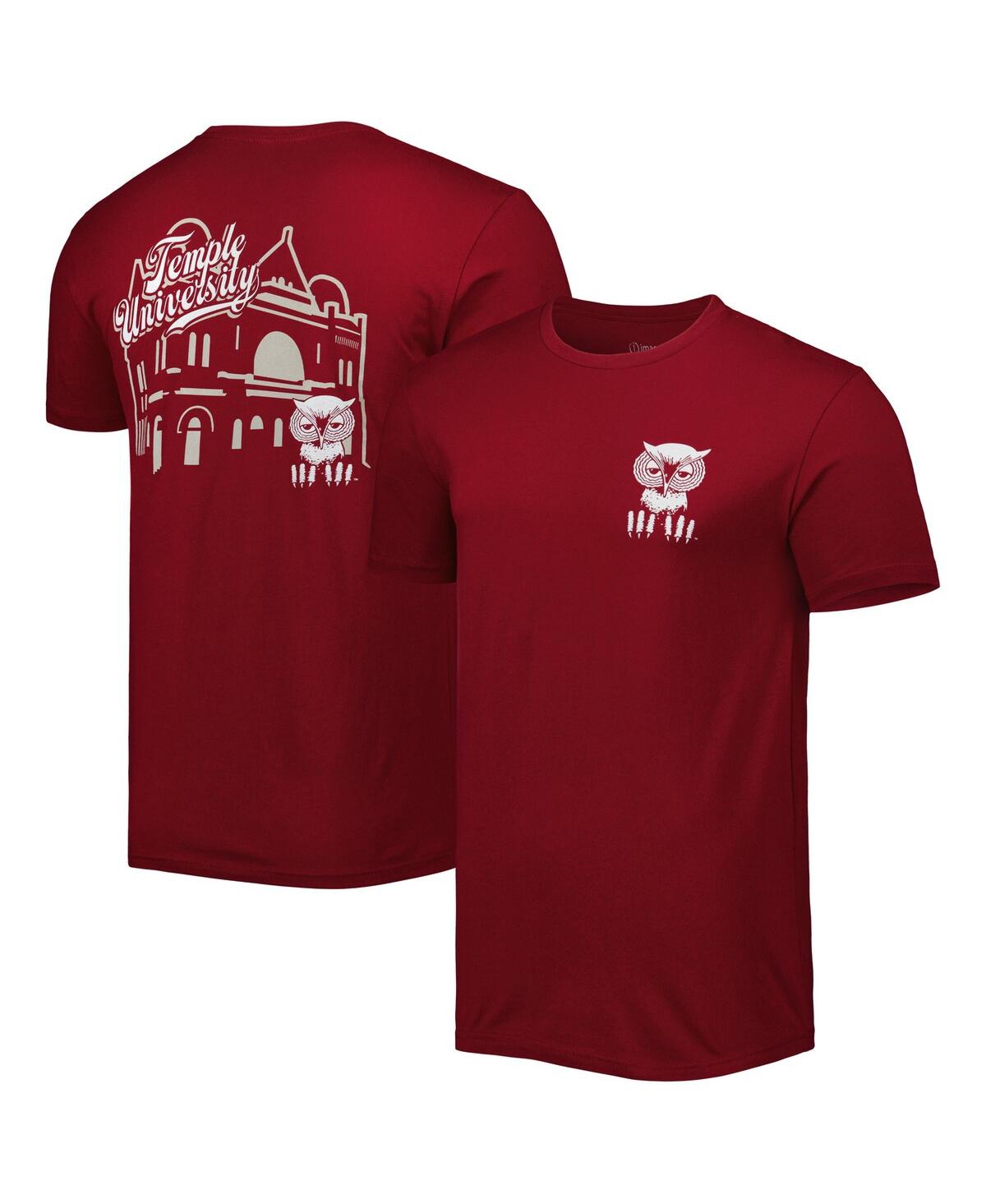 Image One Men's Cherry Temple Owls Mascot Scenery Premium T-shirt In Cherry