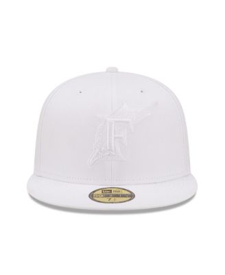 Men's Miami Marlins White on White 59FIFTY Fitted Hat