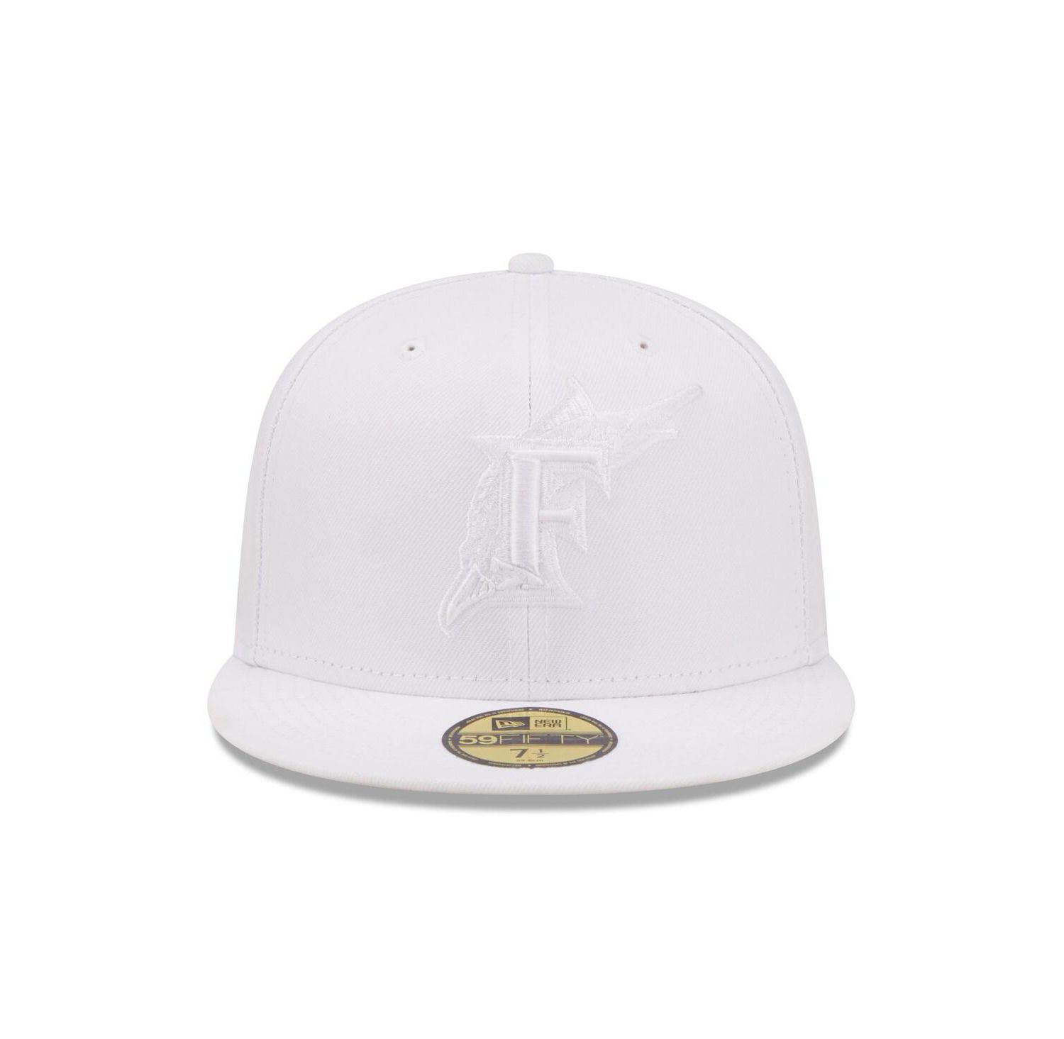 Men's Miami Marlins White on White 59FIFTY Fitted Hat