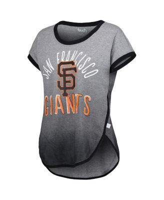 Women's Gray and Black San Francisco Giants Home Run Tri-Blend Short Sleeve T-shirt