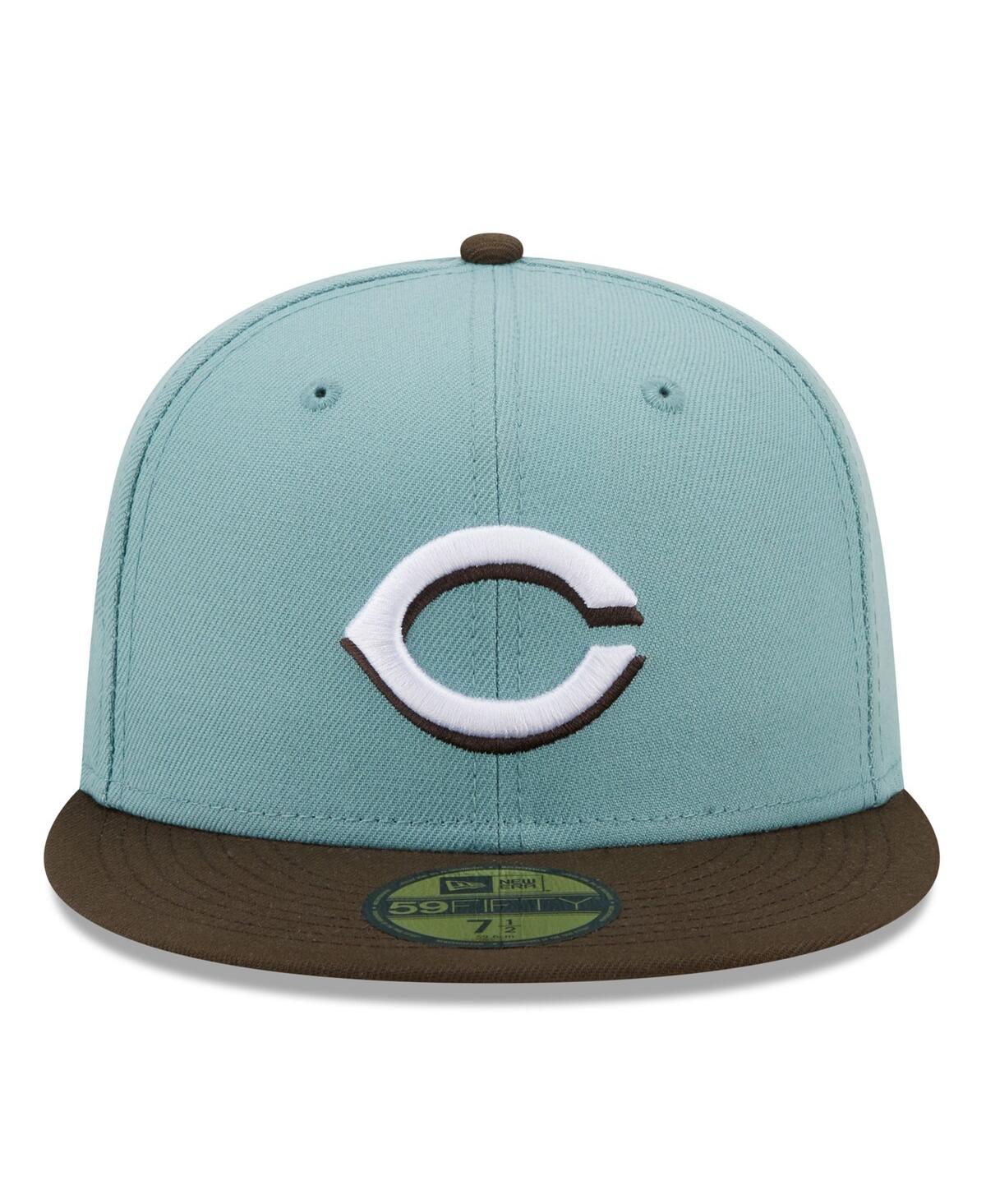 Men's New Era Brown Cincinnati Reds 1990 World Series Beach Kiss 59FIFTY Fitted Hat - Brown