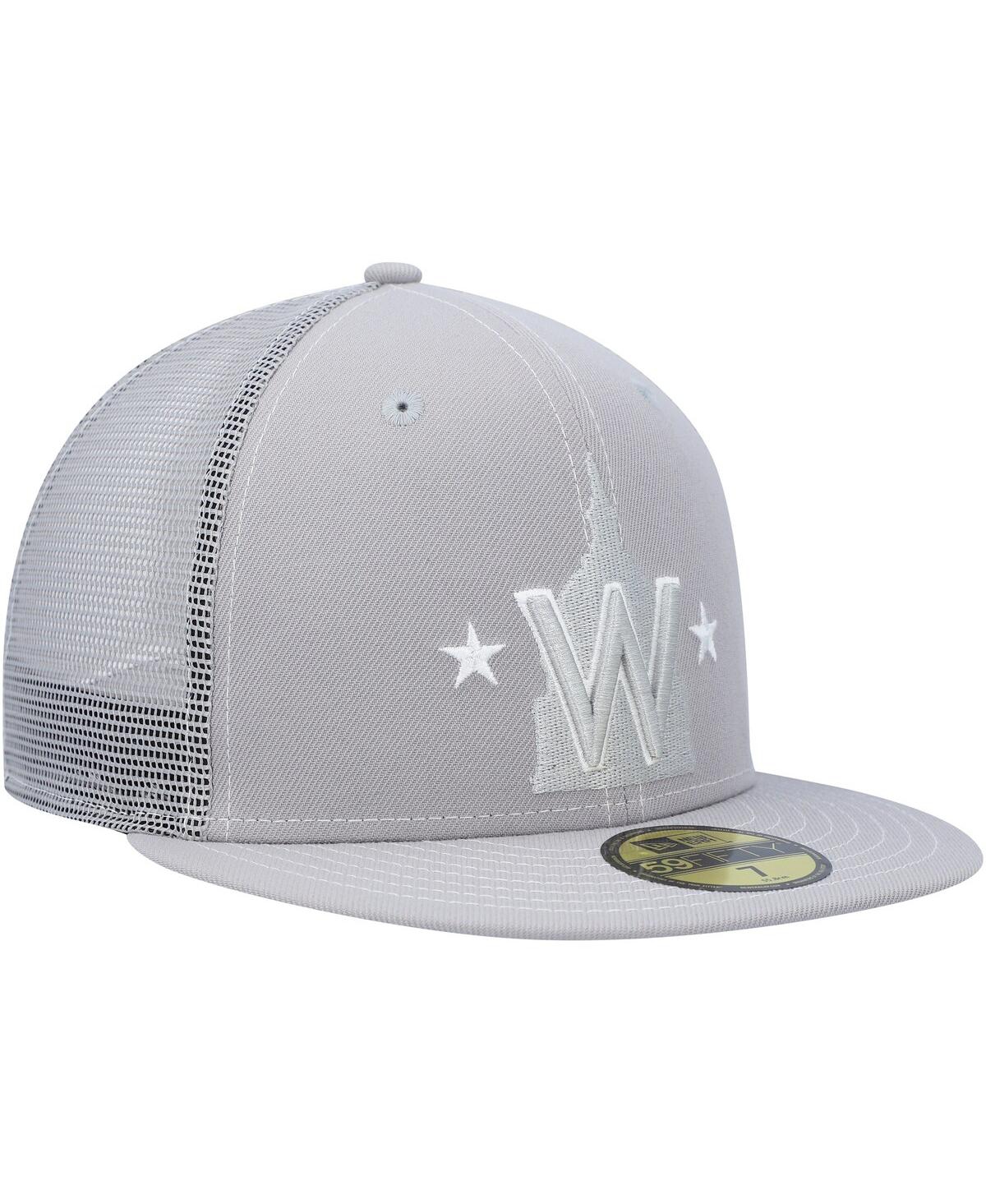 Shop New Era Men's  Gray Washington Nationals 2023 On-field Batting Practice 59fifty Fitted Hat