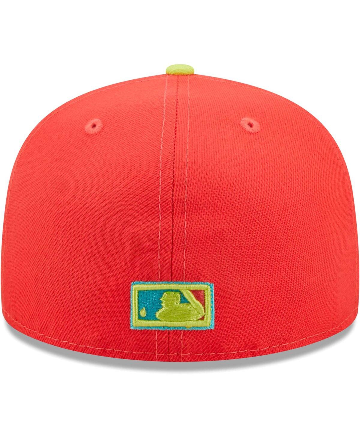 Men's New Eraand Neon Green Chicago White Sox Lava Highlighter Combo 59FIFTY Fitted Hat - Red, Neon Green