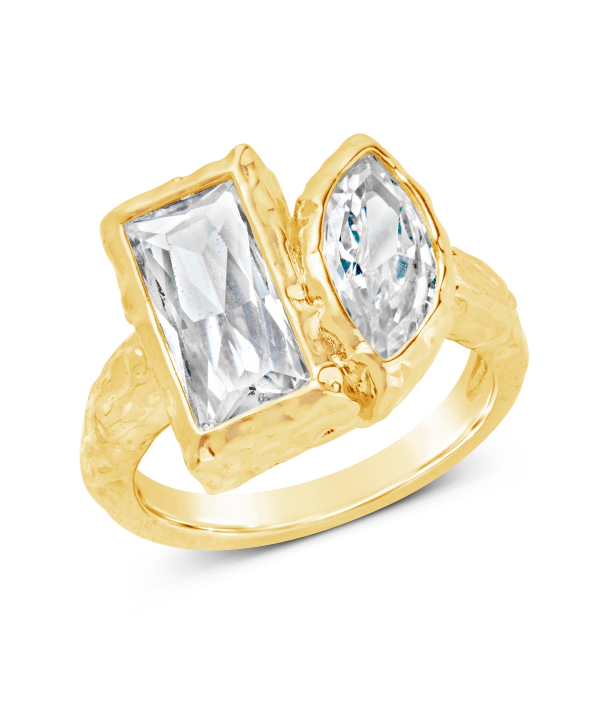 Sterling Forever Tate Cz Ring In Gold