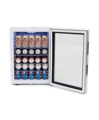 Beverage Refrigerator With Lock - Stainless Steel 90 Can Capacity