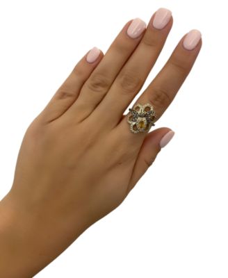 Cinnamon Citrine (1/6 ct. t.w.), Chocolate Diamonds (1/3 ct. t.w.) & Nude Diamonds (5/8 ct. t.w.) Statement Ring in 14k Yellow Gold