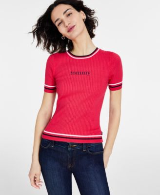 Tommy Jeans - Women's Ribbed Striped-Trim Sweater