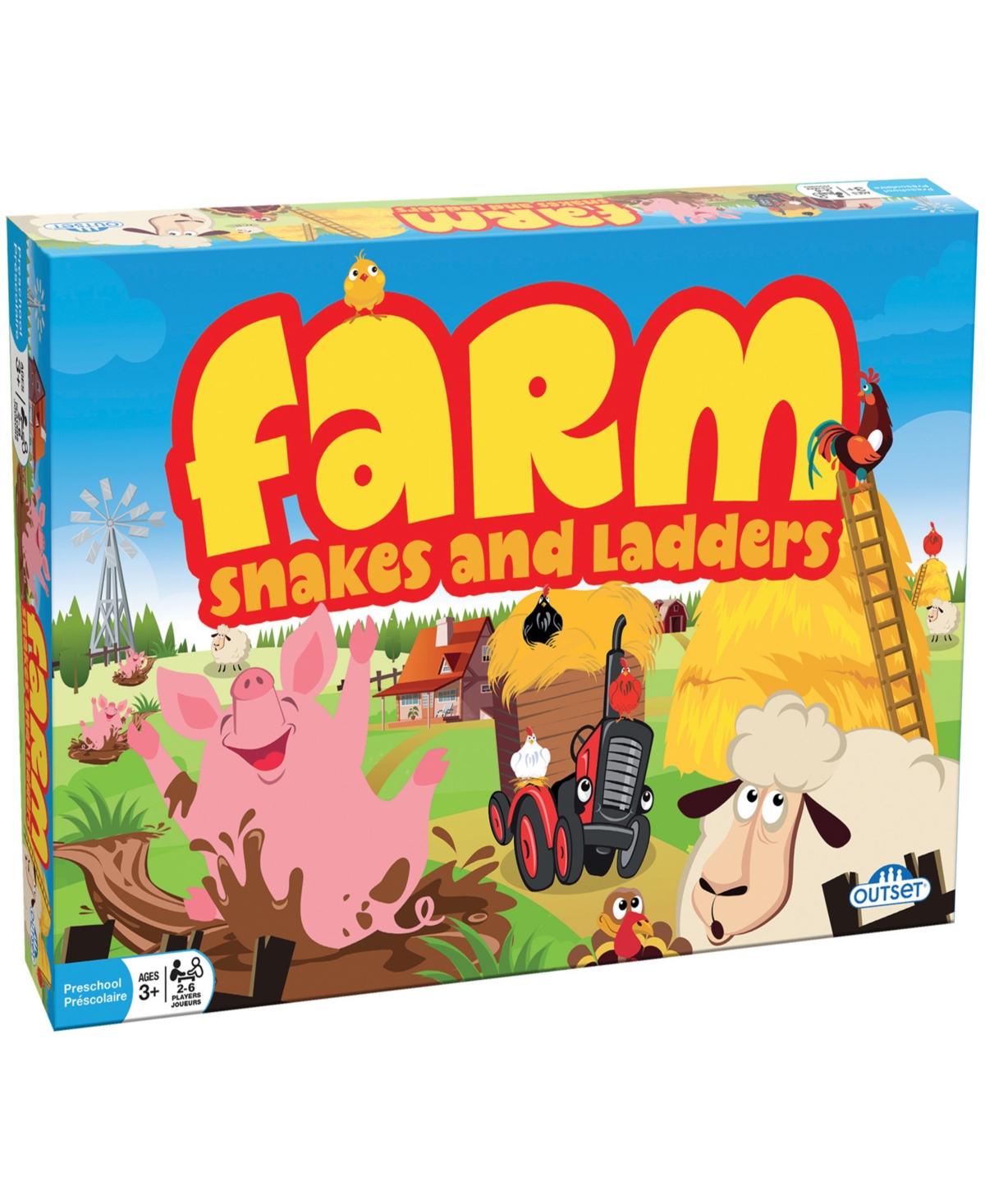 Outset Media Farm Snakes And Ladders No Reading Required, Preschool Kids Board Game, Builds Children's Social Dev In Multi