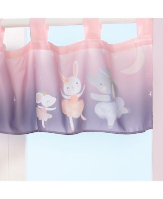 Tiny Dancer Ballet Animals Window Valance - Pink/Purple