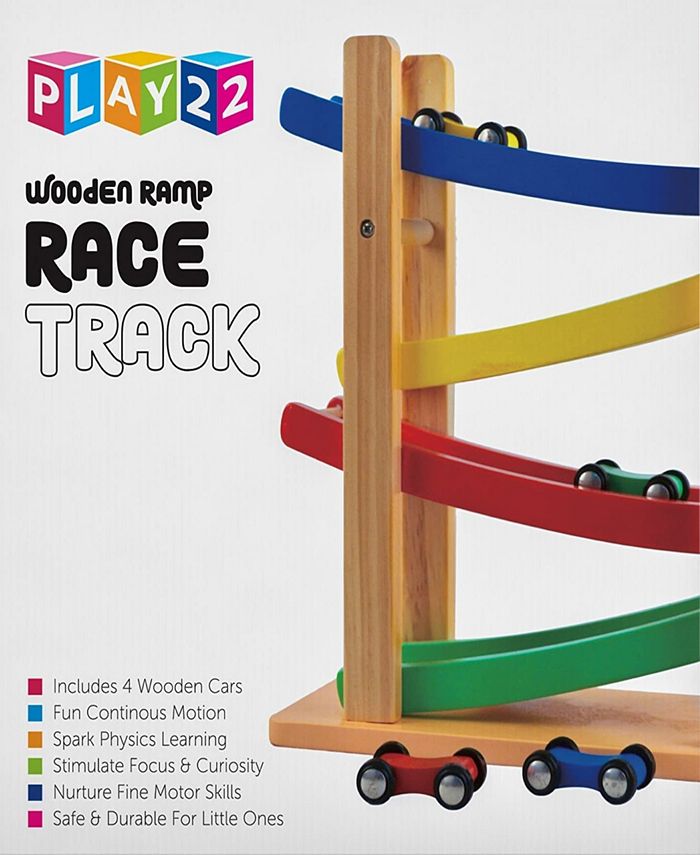 Play22 Wooden Car Ramps Race 4 Level Toy Car Ramp Macy's