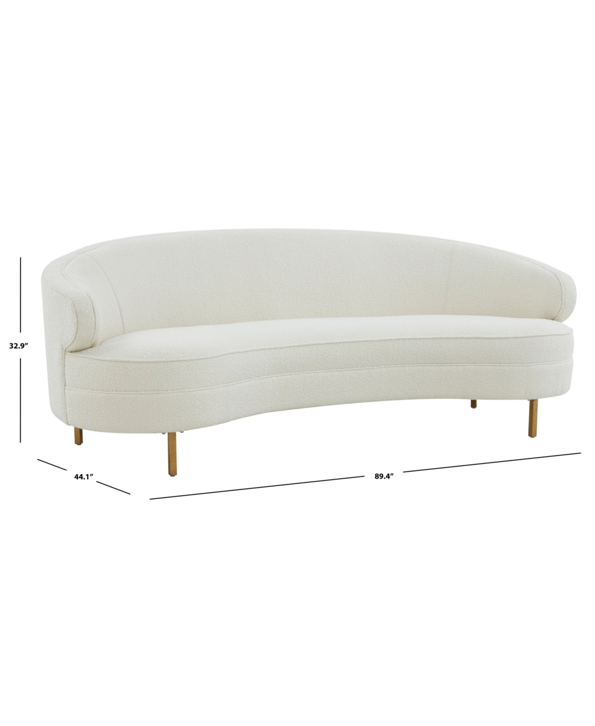 Primrose Curved Sofa - Gold