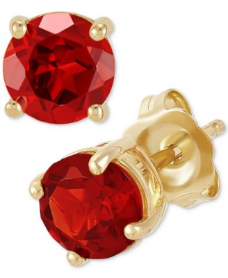Birthstone Stud Earrings in 14k Gold or 14k White Gold