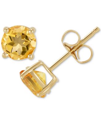 Birthstone Stud Earrings in 14k Gold or 14k White Gold