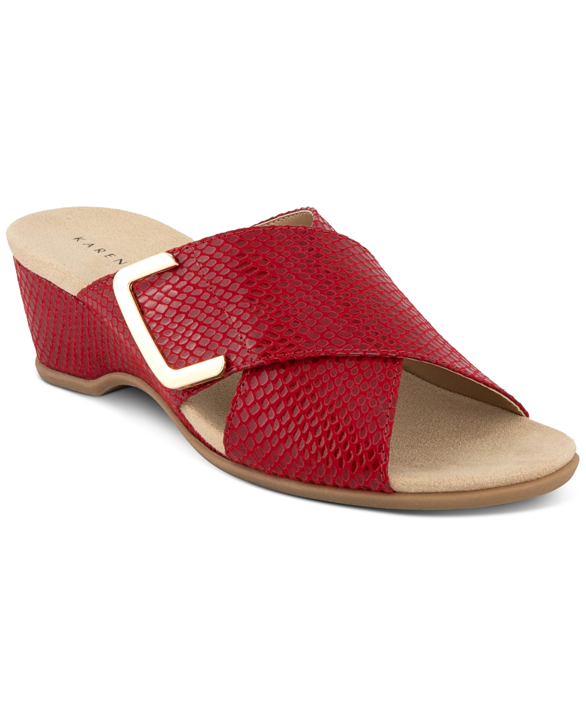 Macy's red wedge sales shoes