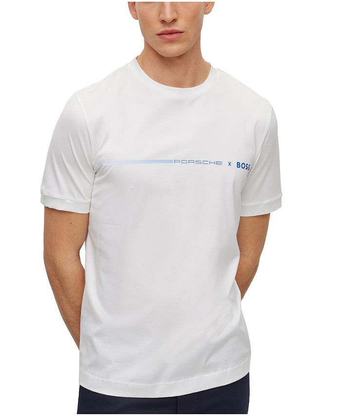 Hugo Boss Men's Porsche Mercerized-Cotton Exclusive Branding T-shirt ...