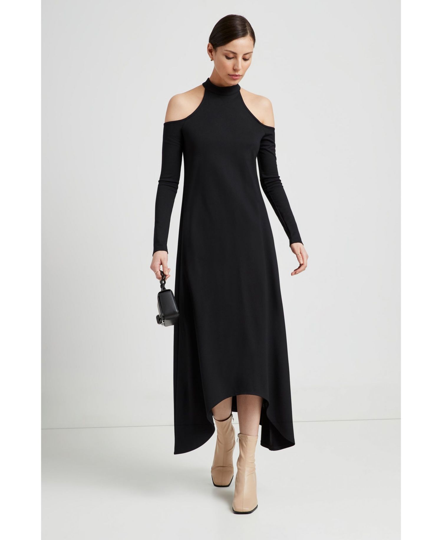Women's Plus Size Kalene Cold-Shoulder Asymmetric-Hem Maxi Dress