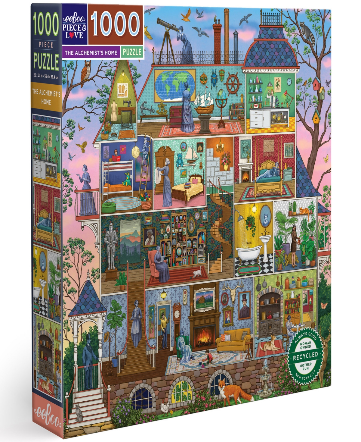 Eeboo Piece And Love The Alchemist's Home 1000 Piece Square Adult Jigsaw Puzzle Set, Ages 14 Years And Up In Multi