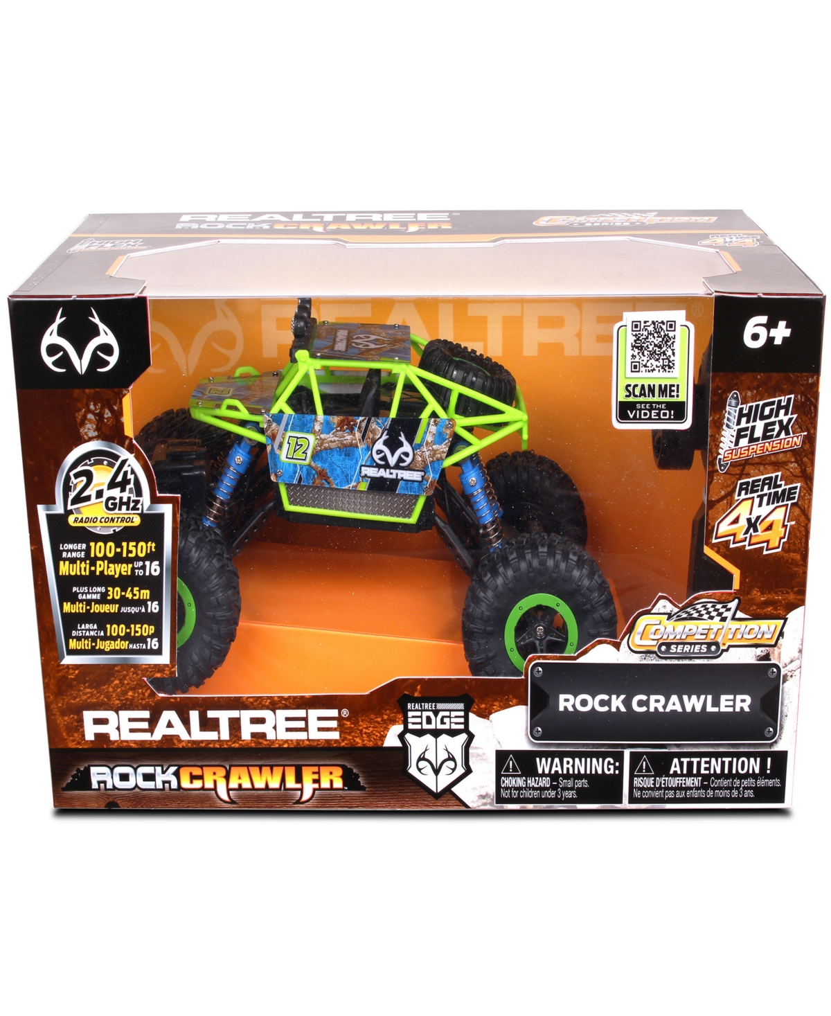 REALTREE NKOK 1:16 SCALE RC ROCK CRAWLER EDGE CAMO GREEN 2.4 GHZ RADIO CONTROL 81611, COMPETITION SERIES, REA 