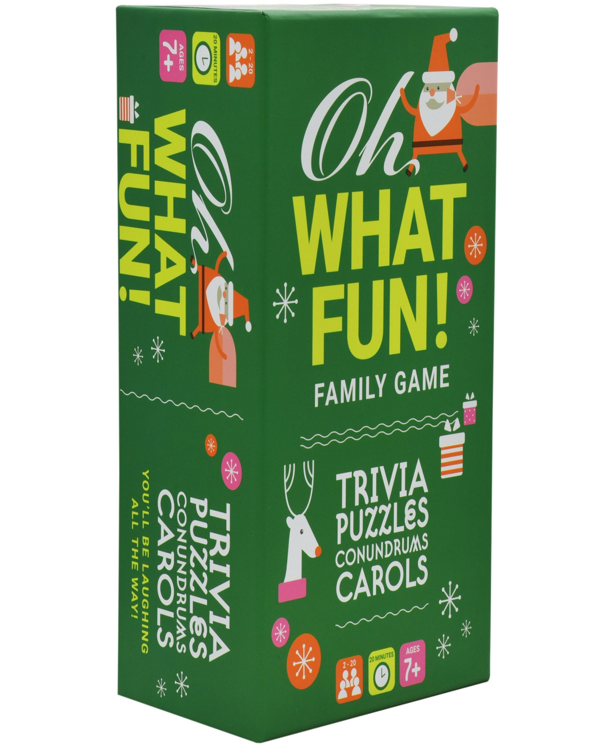 Project Genius Kids' Oh What Fun Holiday, Family, Party, Trivia Game Solve Christmas Trivia And Puzzles In Multi
