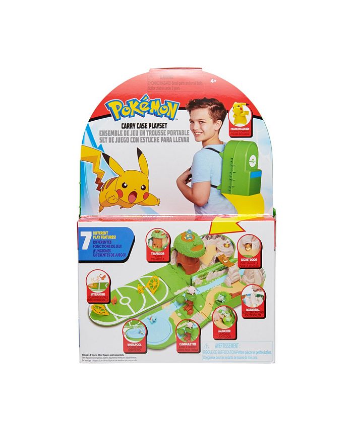 Pokemon Carry Case Playset Portable Backpack Travel Toy 2 Pikachu Figure  New