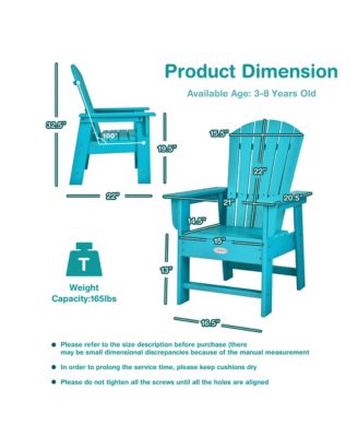 Kids' Adirondack Chair Seat Weather Resistant for Ages 3-8