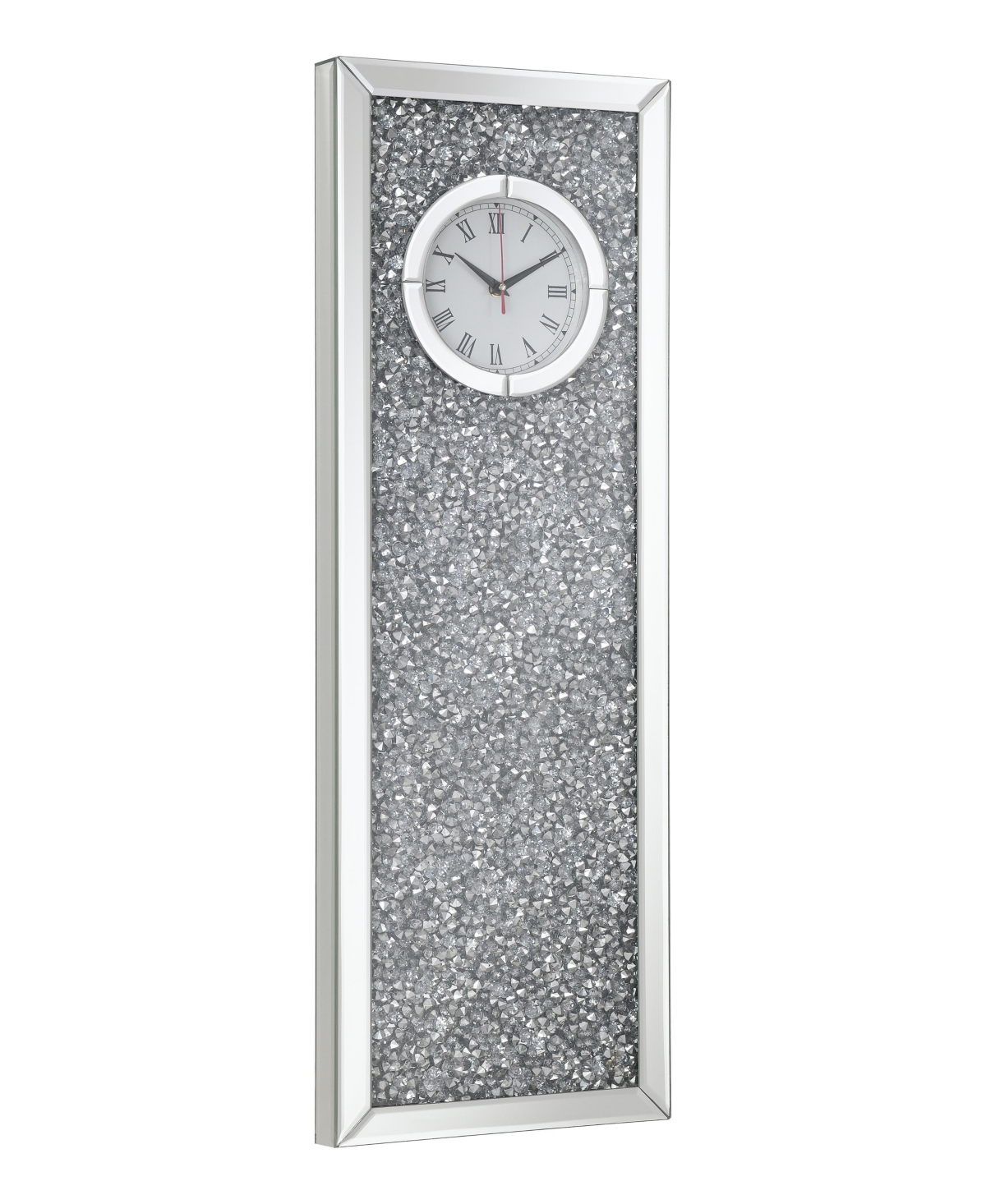 Coaster Home Furnishings Minette 35.75" Crystal Inlay Medium Density Fiberboard Rectangle Clock Mirror