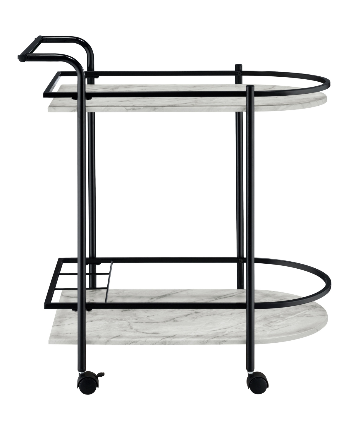 Coaster Home Furnishings Desiree 3-Bottle Metal Rack Serving Cart with Casters - Black