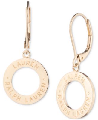 Lauren Ralph Lauren - Gold-Tone Signature Circle Drop Earrings