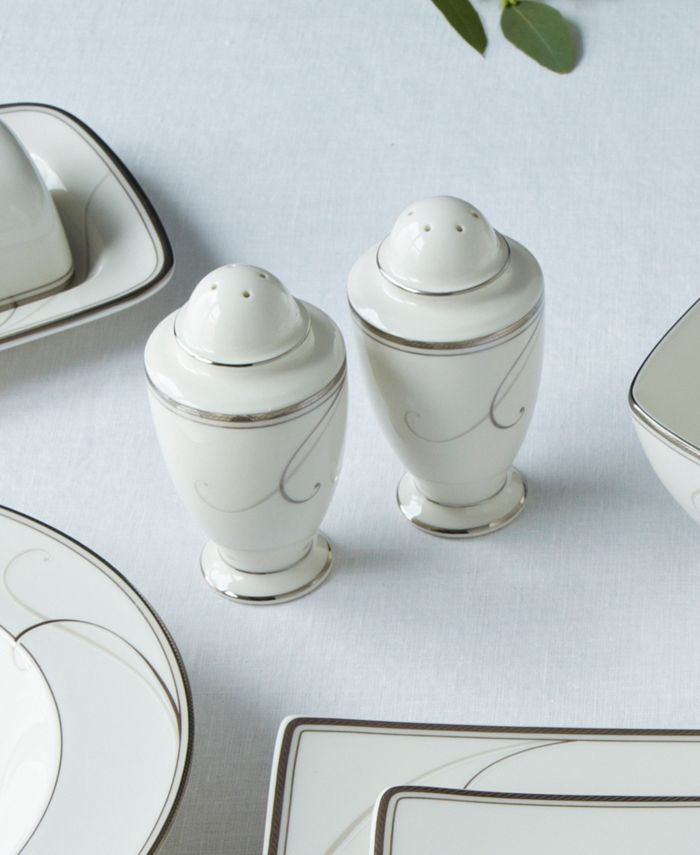 Noritake Odessa Salt And Pepper, Platinum By Noritake