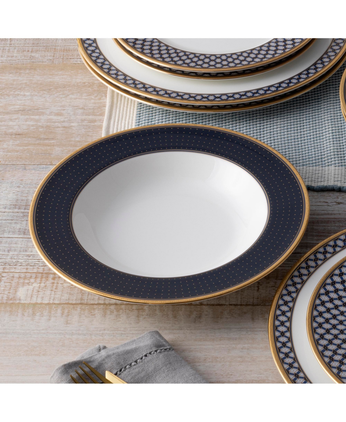 Noritake Blueshire Set of 4 Soup Bowls, Service For 4