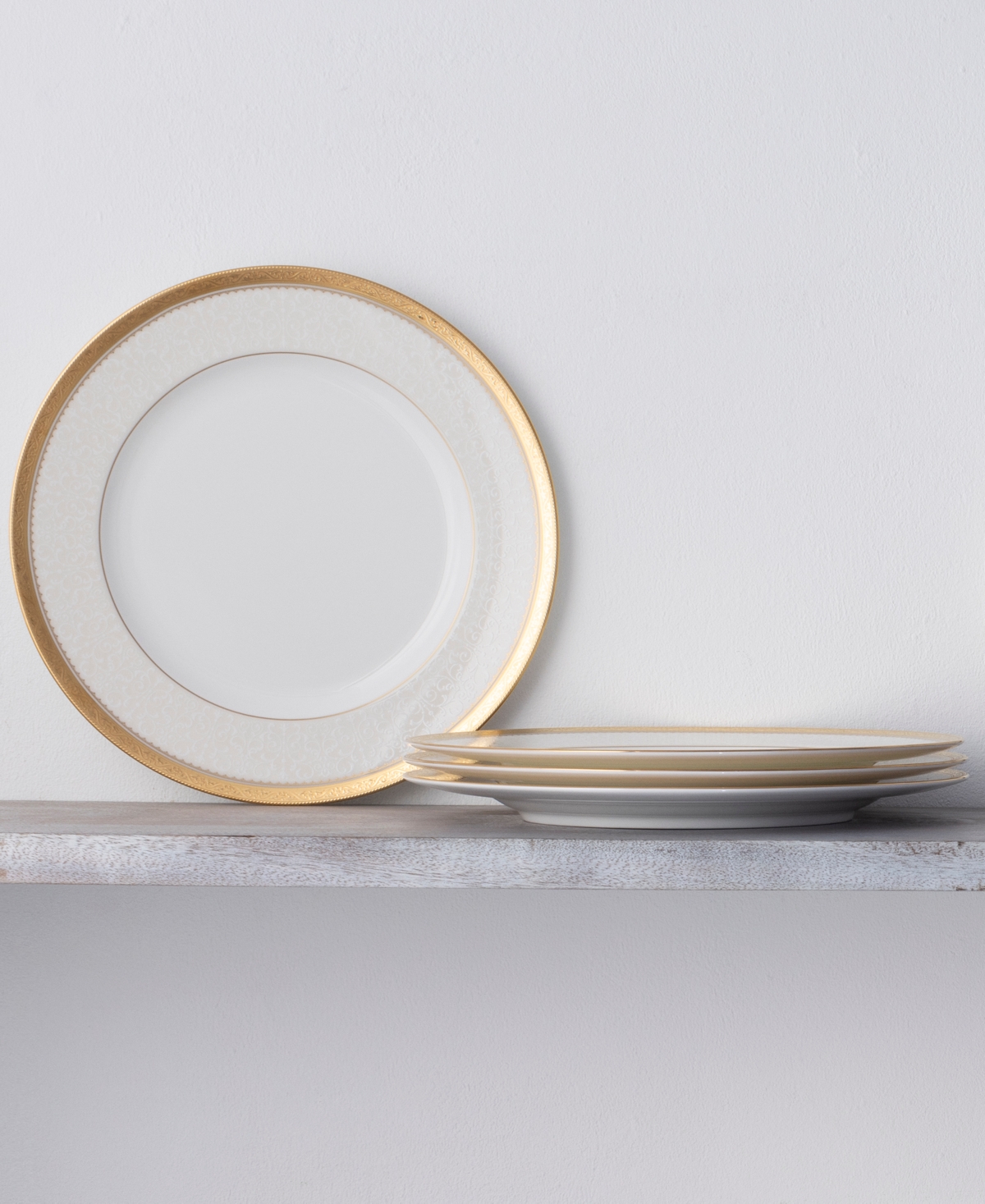 Noritake Odessa Gold Set of 4 Dinner Plates, Service For 4