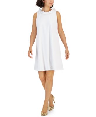 Robbie Bee - Women's Ruffle-Collar Sleeveless Shift Dress