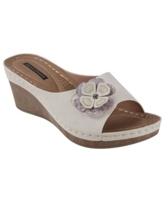 Women's Naples Flower Wedge Sandals
