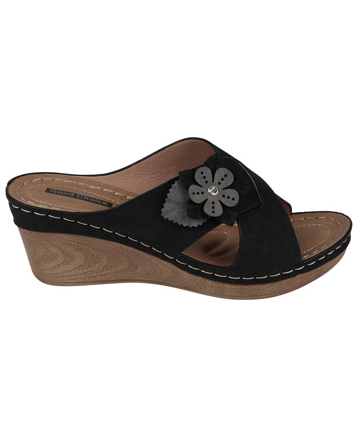 GC Shoes Women's Selly Flower Wedge Sandals - Macy's