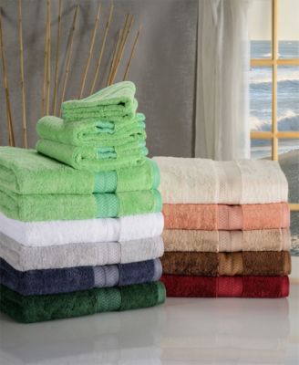 Rayon from Bamboo Blend Ultra Soft Quick Drying Solid 6 Piece Assorted Towel Set