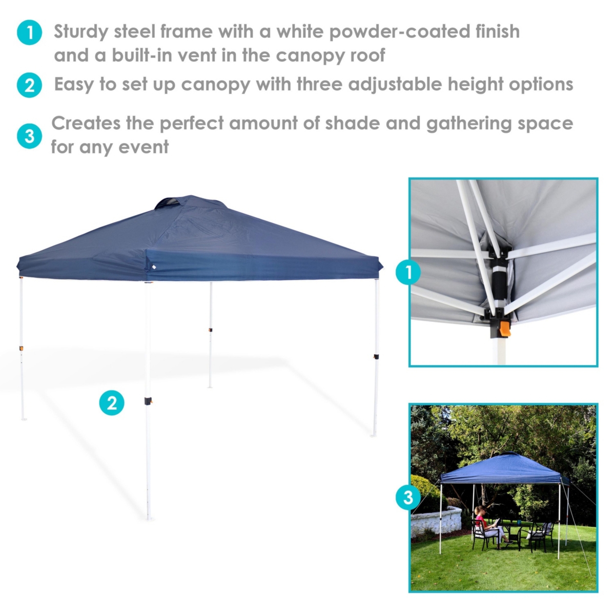 Sunnydaze Decor Premium Pop-Up Canopy with Rolling Bag - x -- Blue
