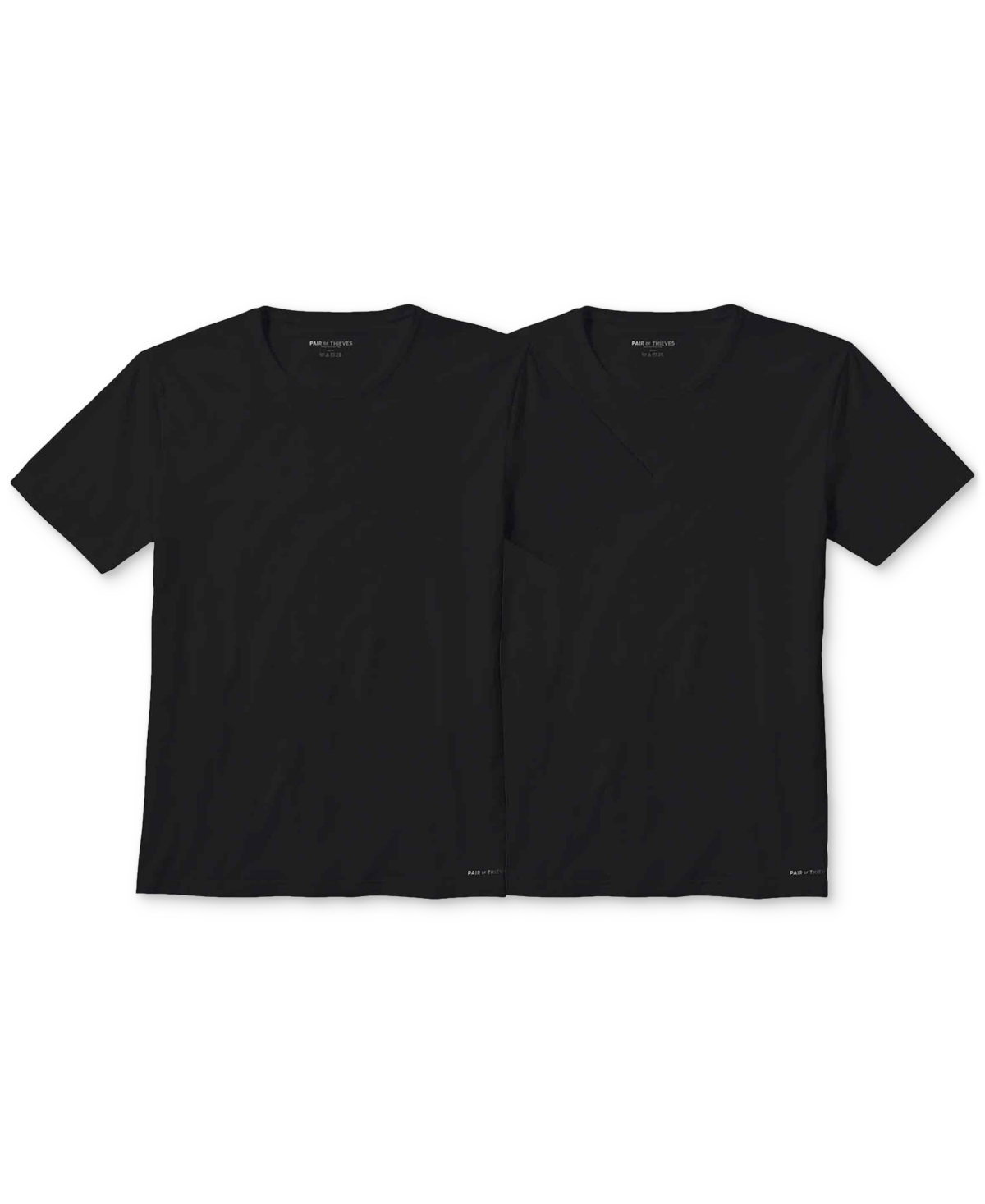 Pair Of Thieves Men's Supersoft Cotton Stretch Crew Neck Undershirt 2 Pack In Black
