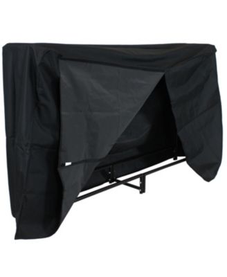 Outdoor Heavy-Duty Steel Firewood Log Rack Holder and Weather-Resistant PVC Log Rack Cover - 6' - Black