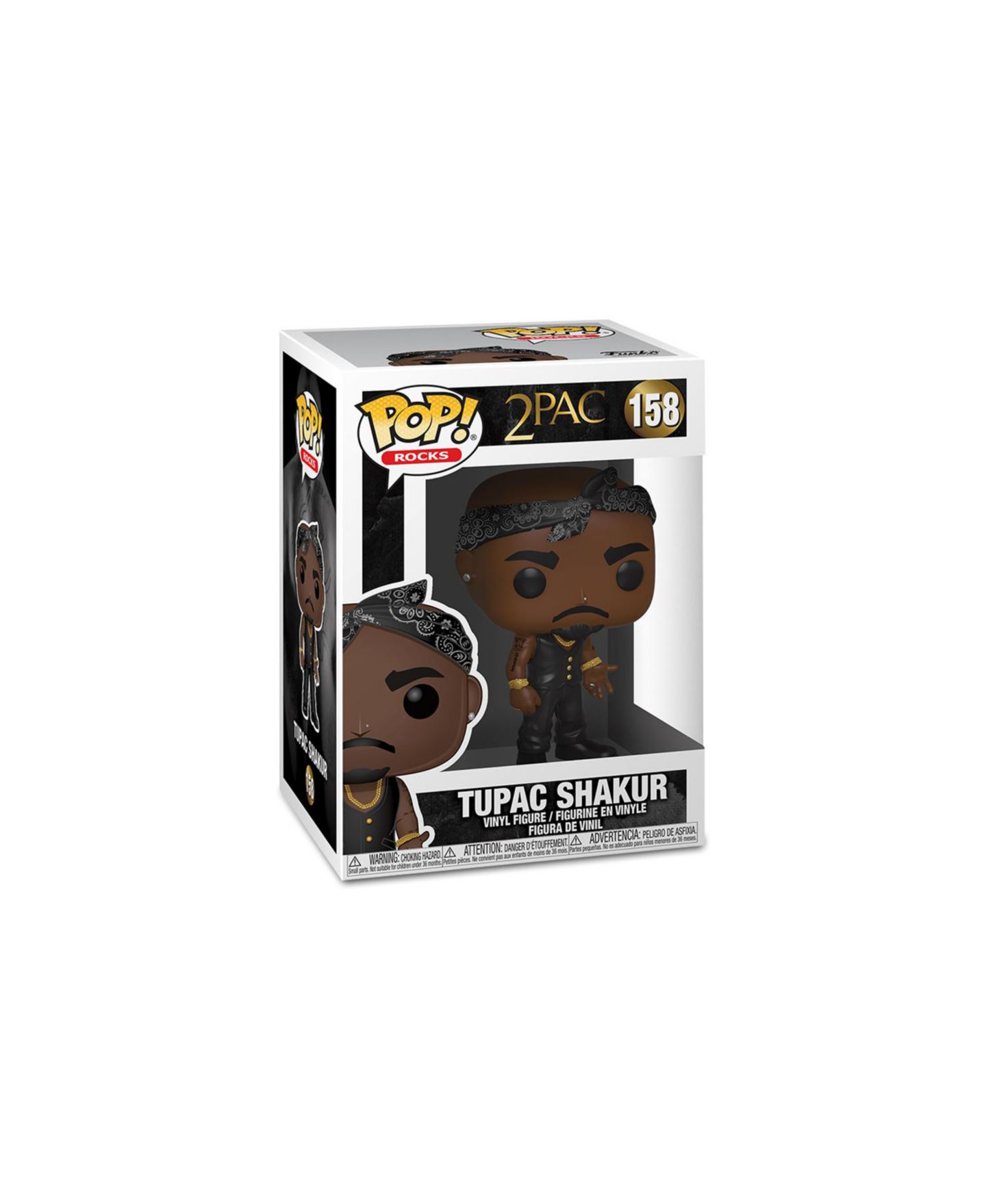 Детская фигурка Funko POP Rocks Vinyl Figure Tupac Shakur, цвет: Чёрный — фото 3