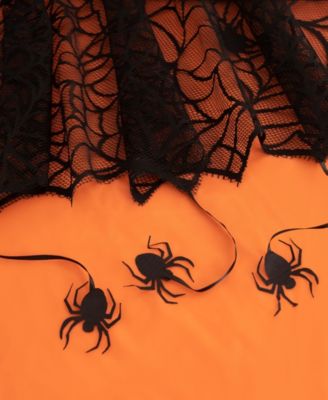 Crawling Halloween Spider Lace Lined Oblong Tablecloth, 60" x 84" 