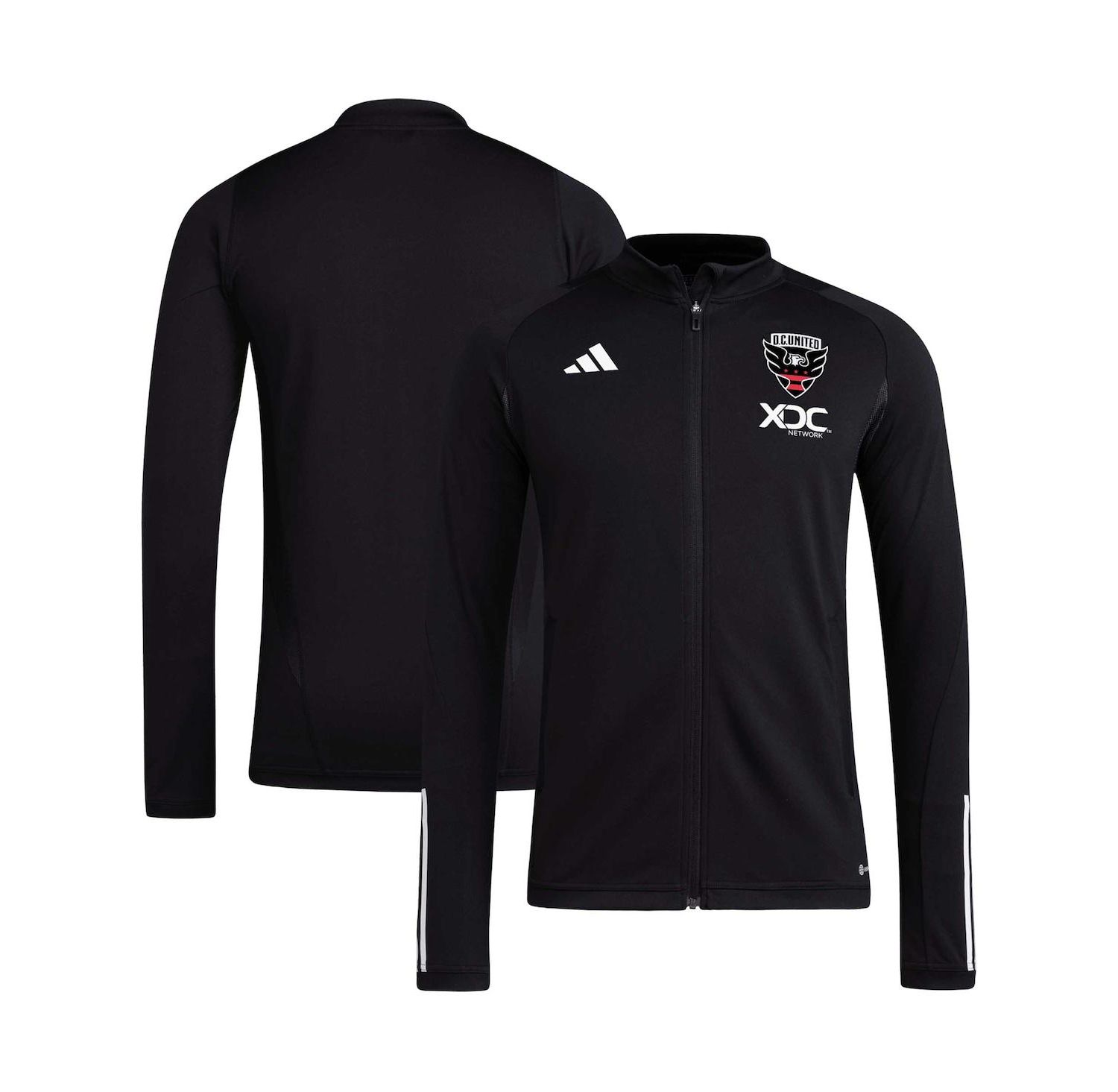 Men's Black D.C. United 2023 On-Field AEROREADY Full-Zip Training Top