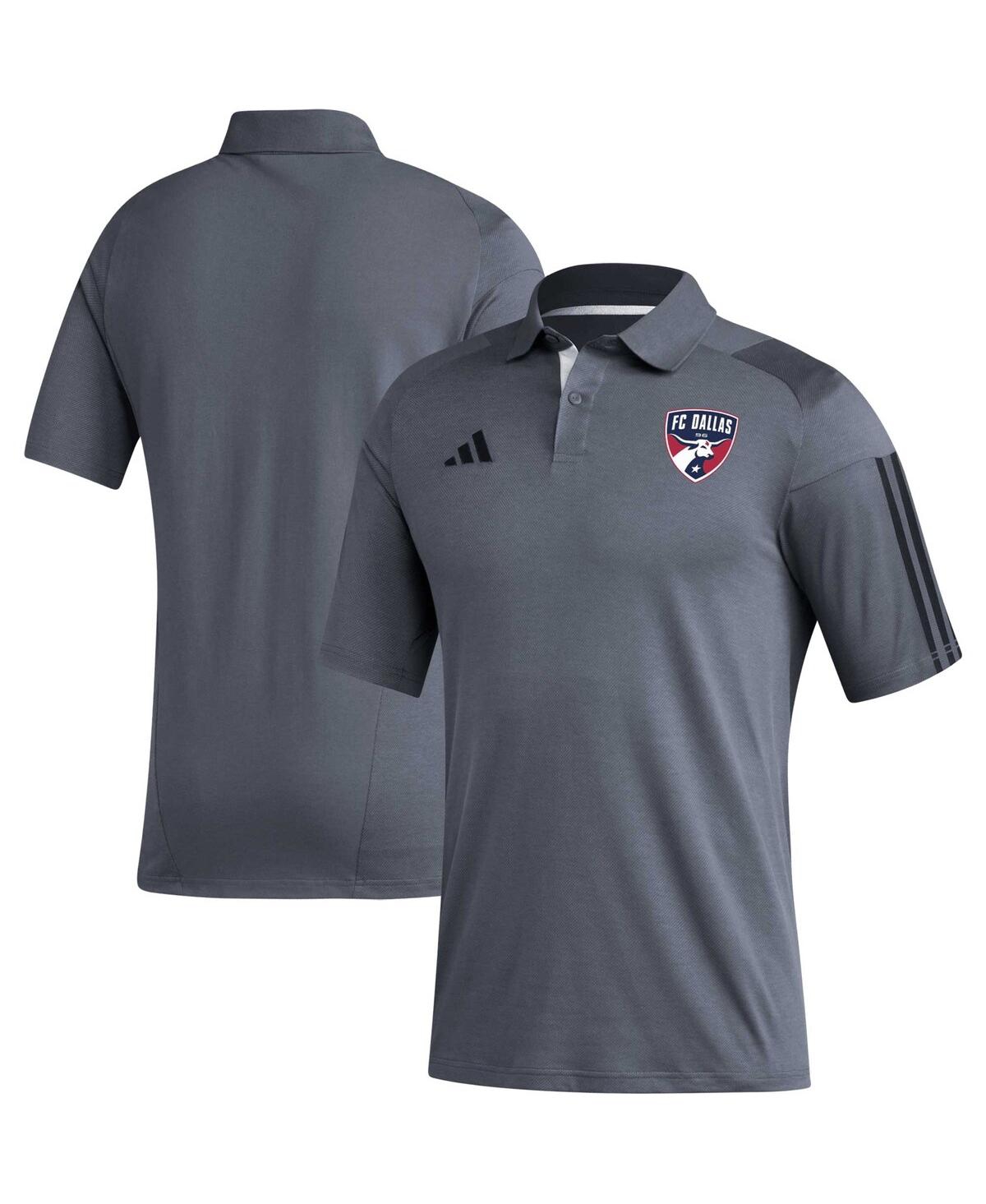 Men's adidas Gray Fc Dallas 2023 On-Field Training Polo Shirt - Gray