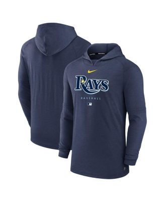 Men's Heather Navy Tampa Bay Rays Authentic Collection Early Work Tri-Blend Performance Pullover Hoodie